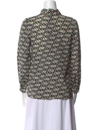Celine Lavaliere Triomphe Long Sleeve Silk Blouse