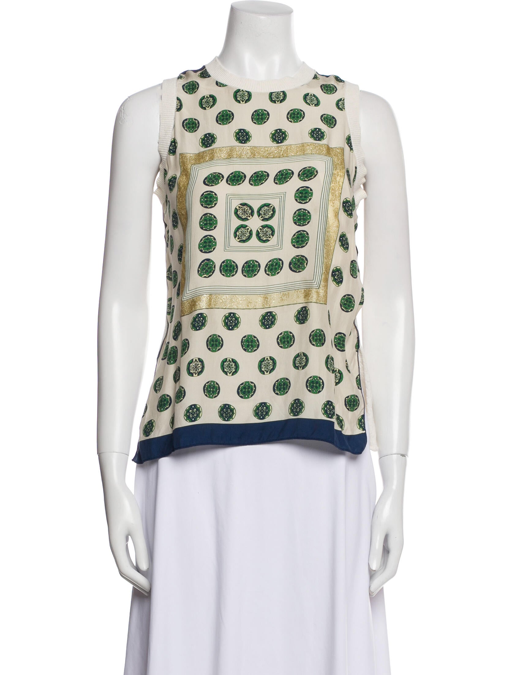 Celine Printed Crew Neck Top