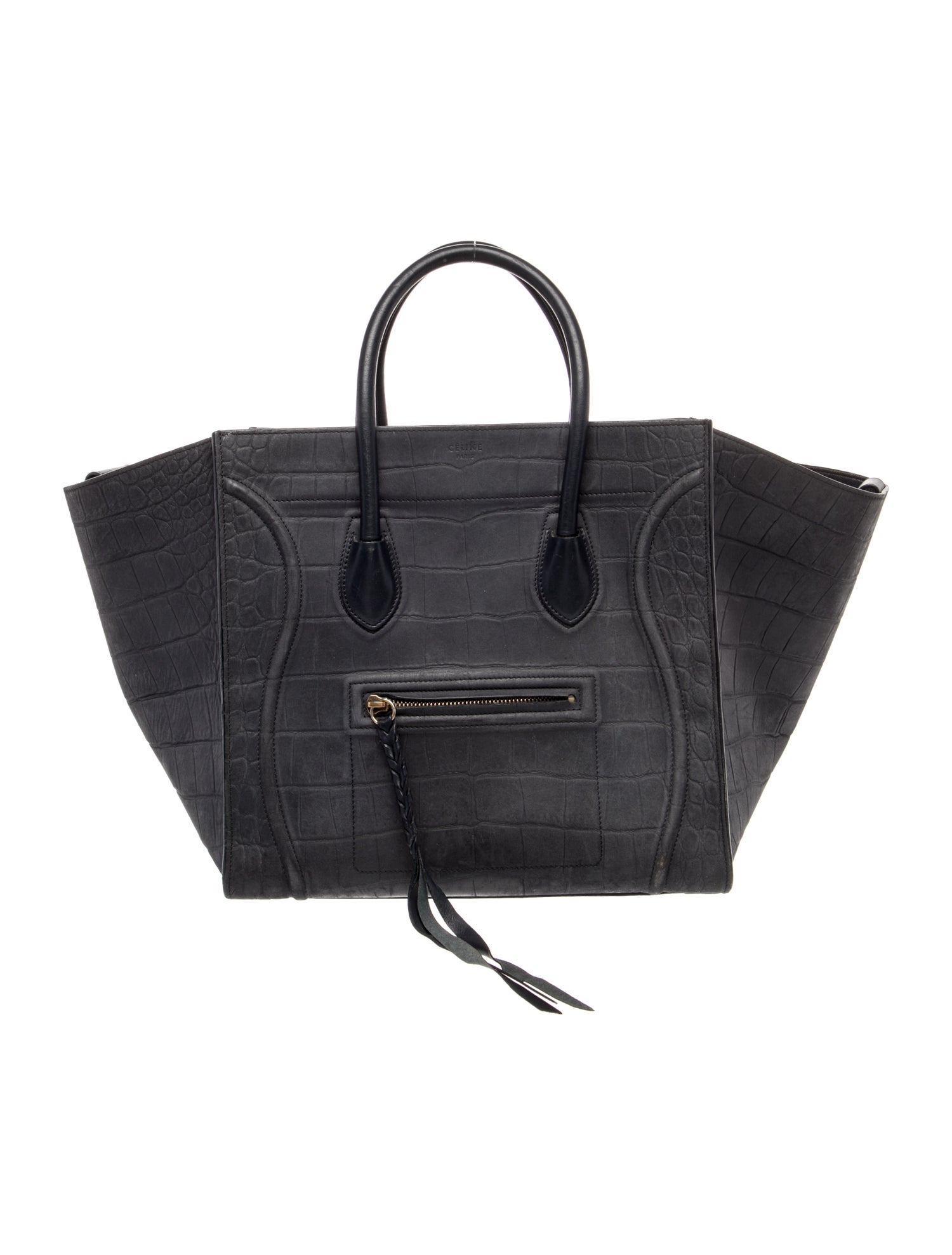 Celine Embossed Leather Luggage Phantom Medium