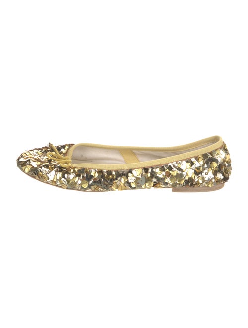 Celine Sequins Bow Accents Ballet Flats