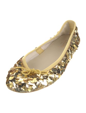 Celine Sequins Bow Accents Ballet Flats