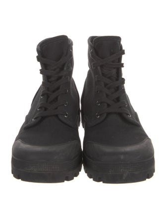 Celine Canvas Lace-Up Boots