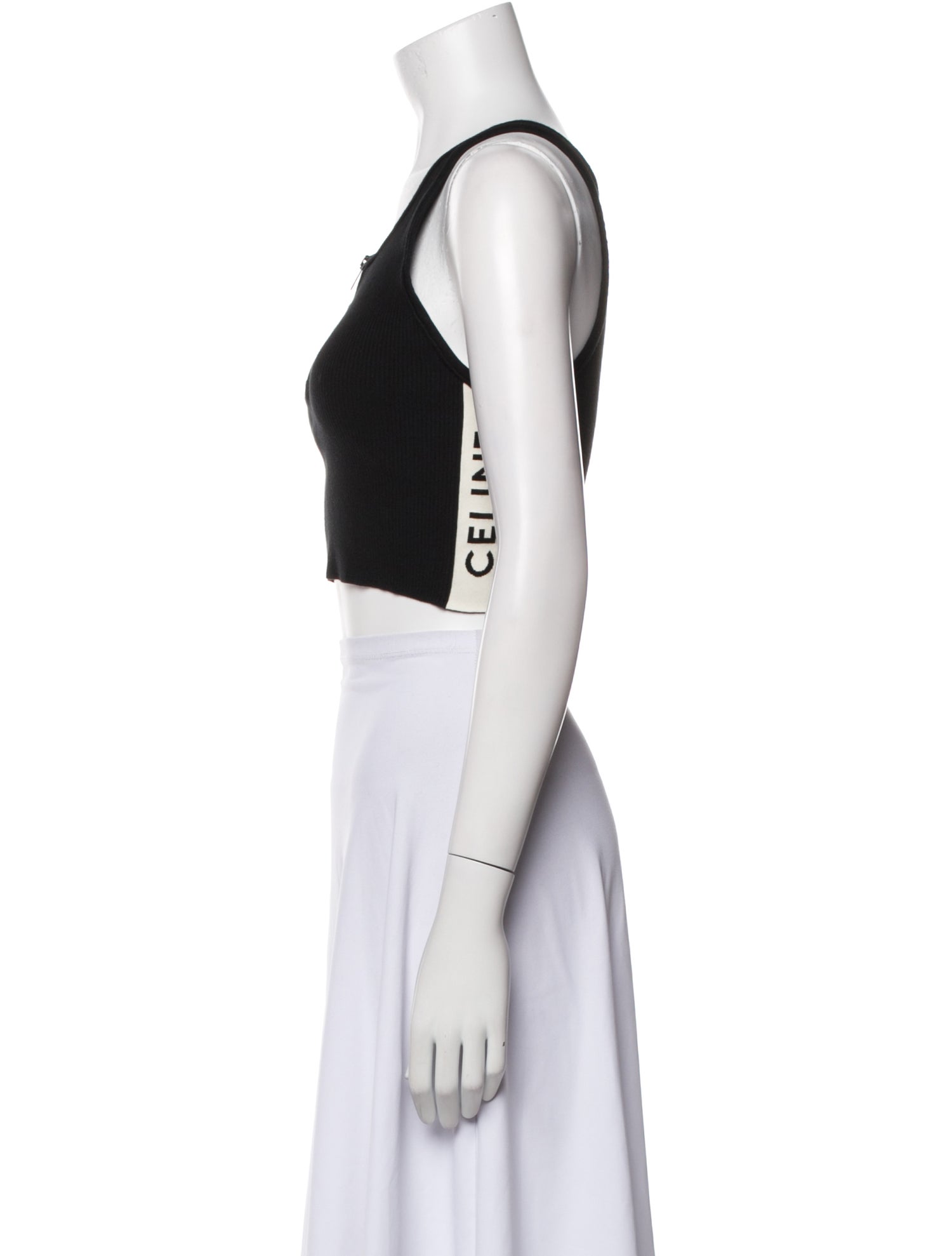 Celine Scoop Neck Sleeveless Crop Top