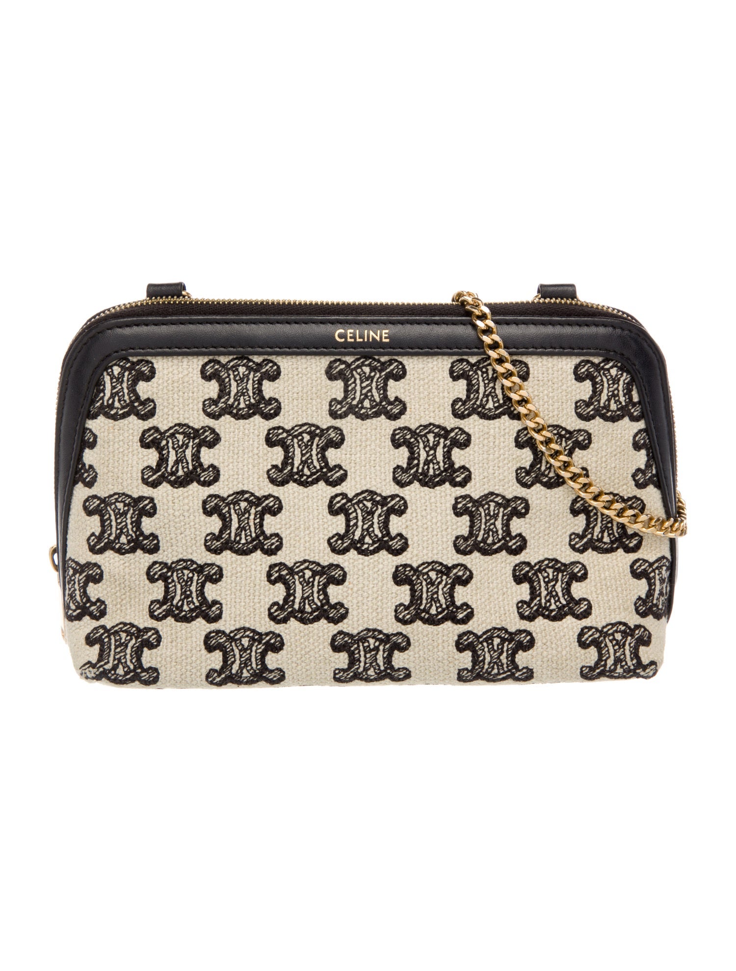Celine Triomphe Zip Around Chain Clutch 2022