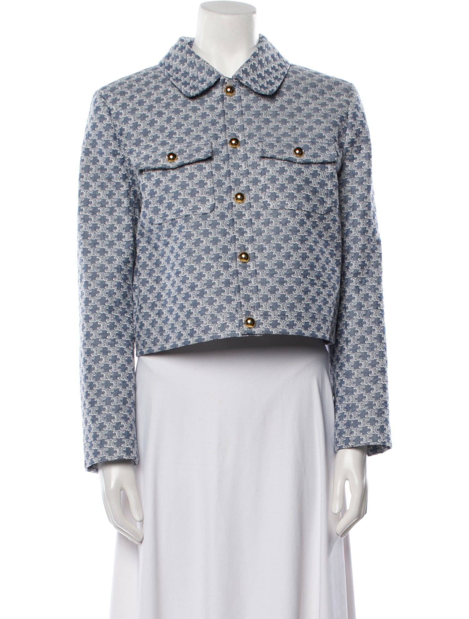 Celine Monogram Trucker Printed Blazer