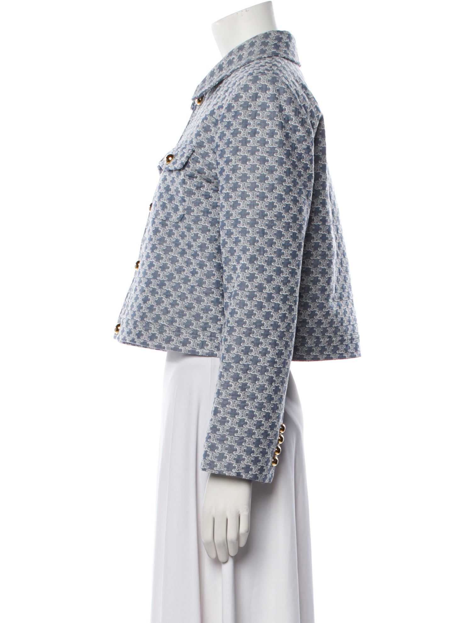 Celine Monogram Trucker Printed Blazer