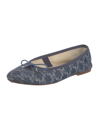 Celine Denim Printed Ballet Flats