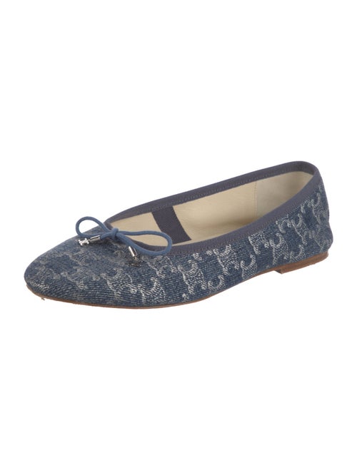 Celine Denim Printed Ballet Flats