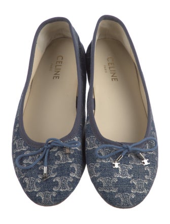 Celine Denim Printed Ballet Flats