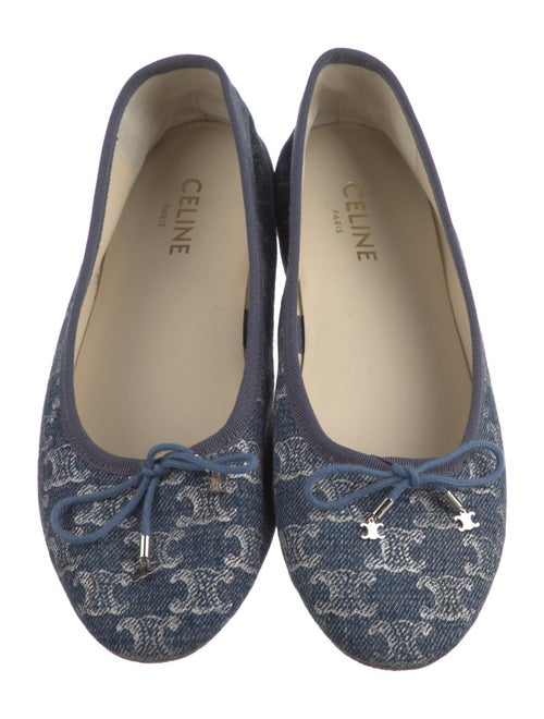 Celine Denim Printed Ballet Flats