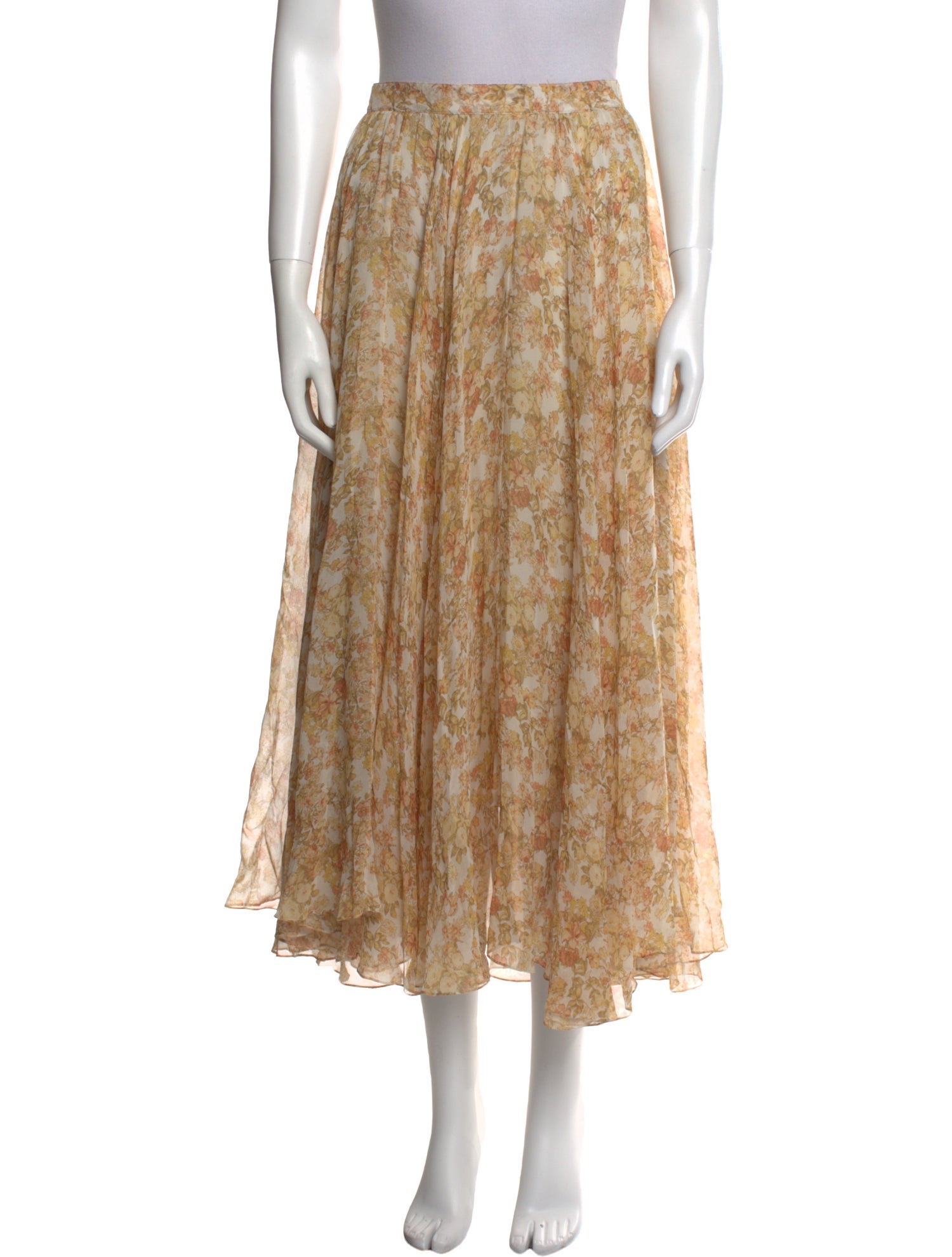 Celine Silk Midi Length Skirt