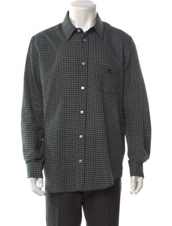 Celine Check Plaid Long Sleeve Plaid Print Shirt