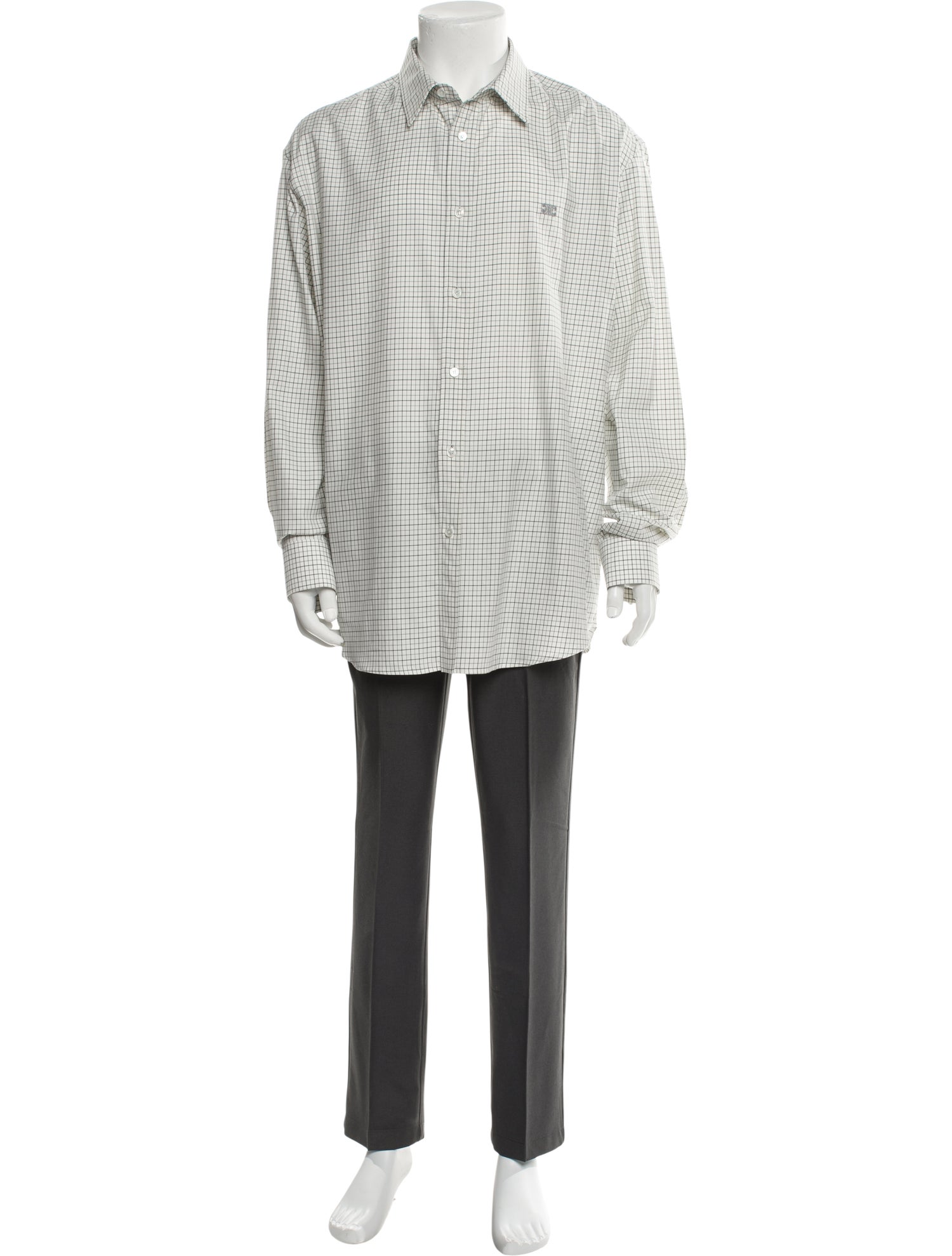 Celine Check Plaid Long Sleeve Plaid Print Shirt