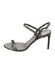 Celine Leather Crystal Embellishments Slingback Sandals