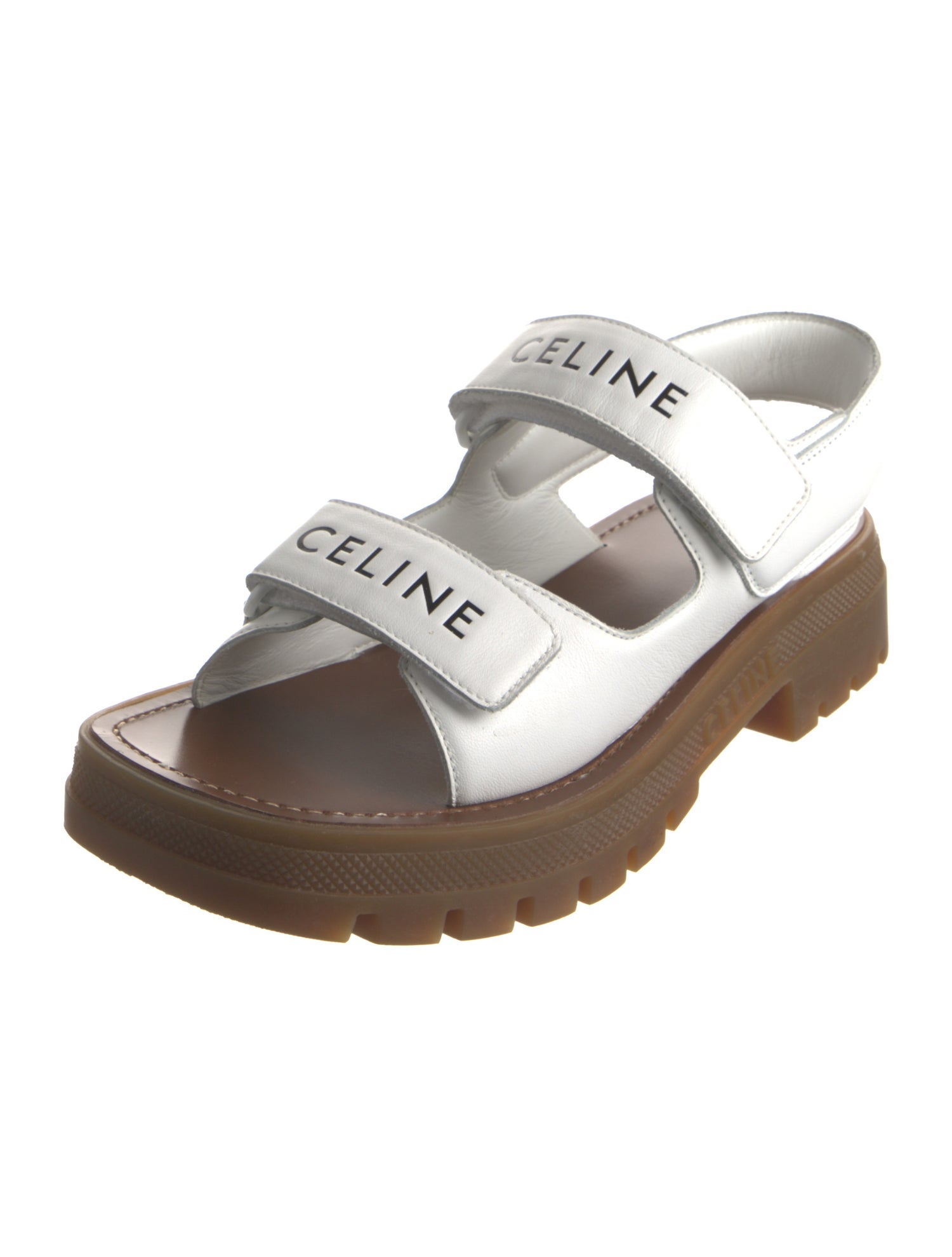 Celine Leather Printed Slides