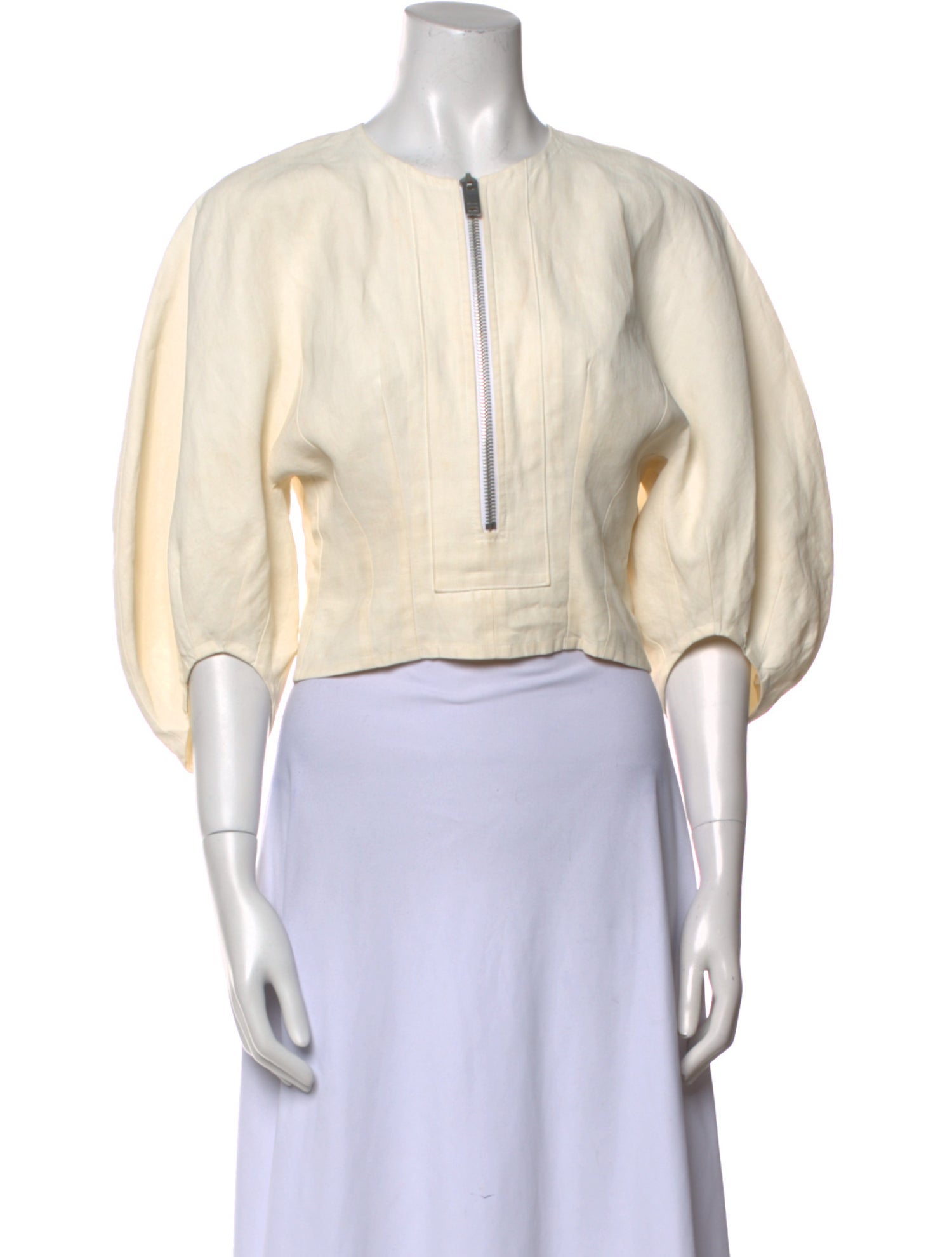 Celine Linen V-Neck Crop Top