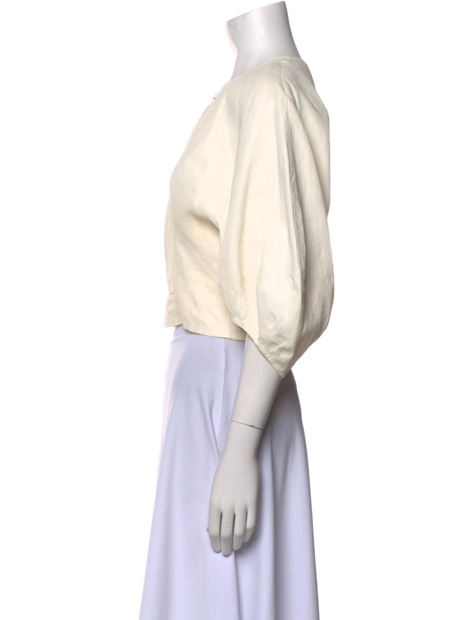 Celine Linen V-Neck Crop Top