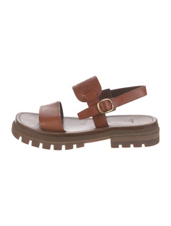 Celine Leather Slingback Sandals