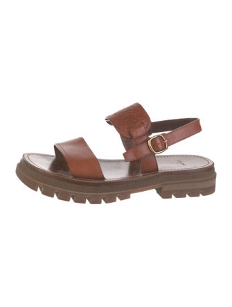 Celine Leather Slingback Sandals