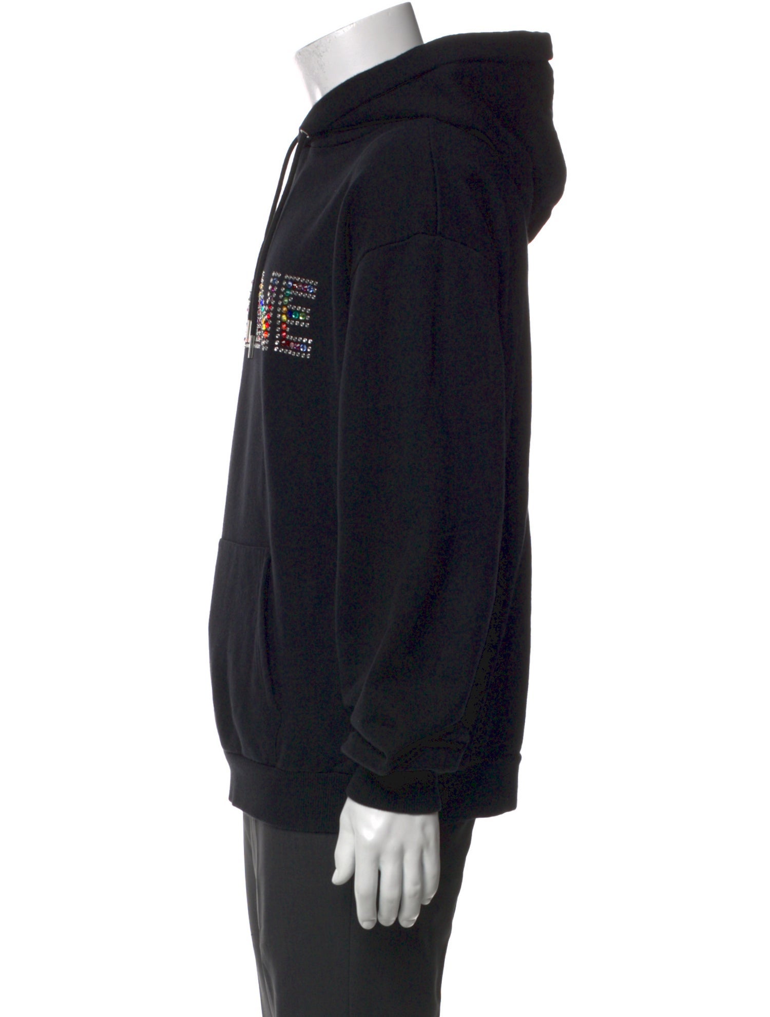 Celine Rhinestone Logo Graphic Print Hoodie