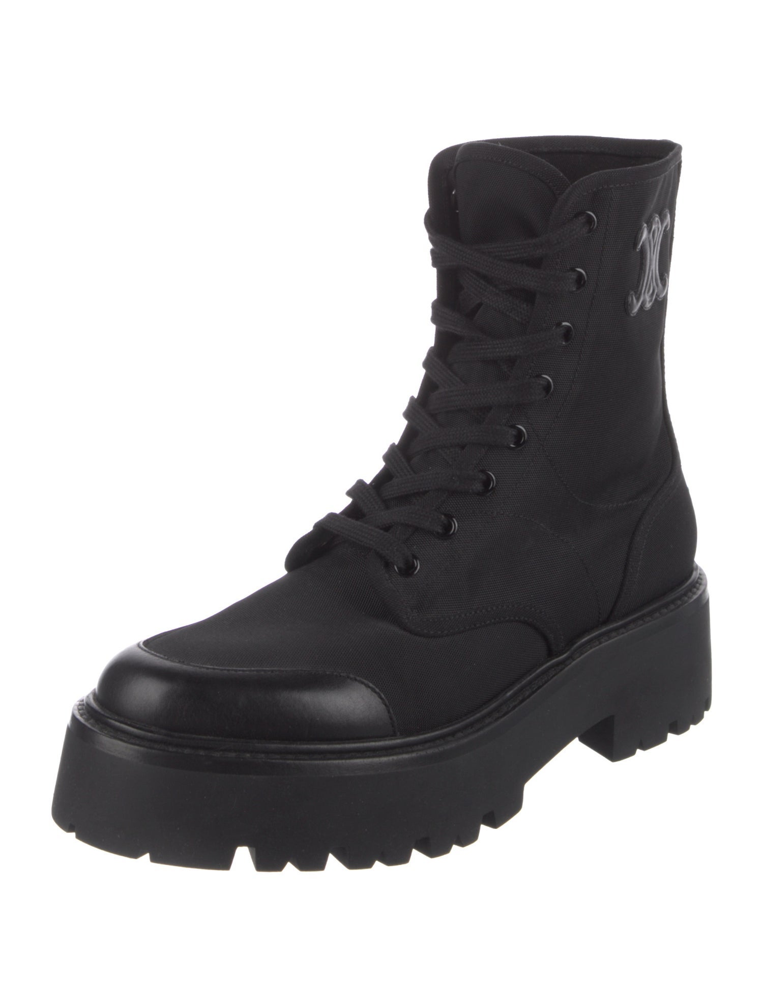 Celine Canvas Combat Boots