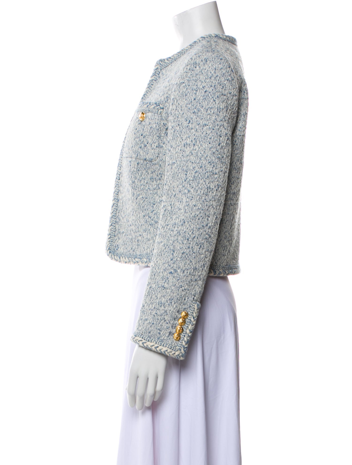 Celine 2023 Tweed Pattern Cardigan Evening Jacket