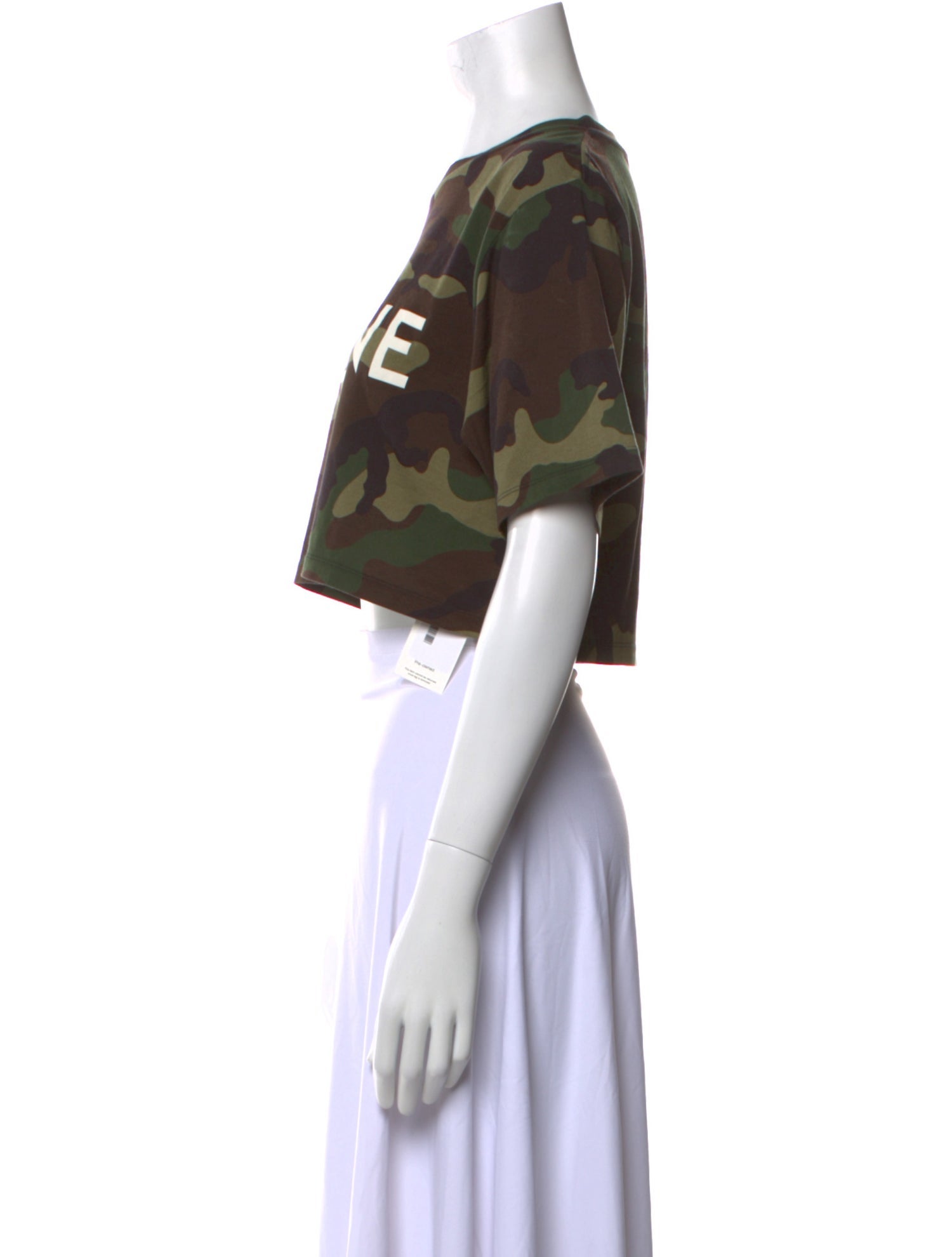 Celine Logo Camouflage Print Camouflage Print Crop Top