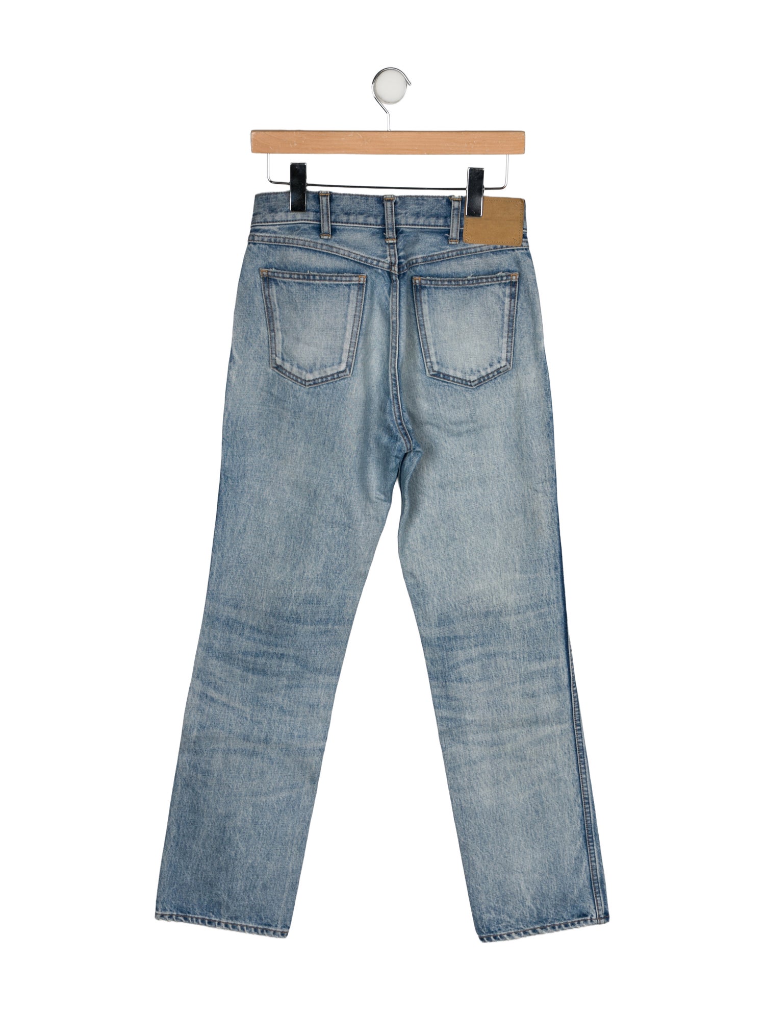 Celine Ripped Washed Straight Leg Jeans