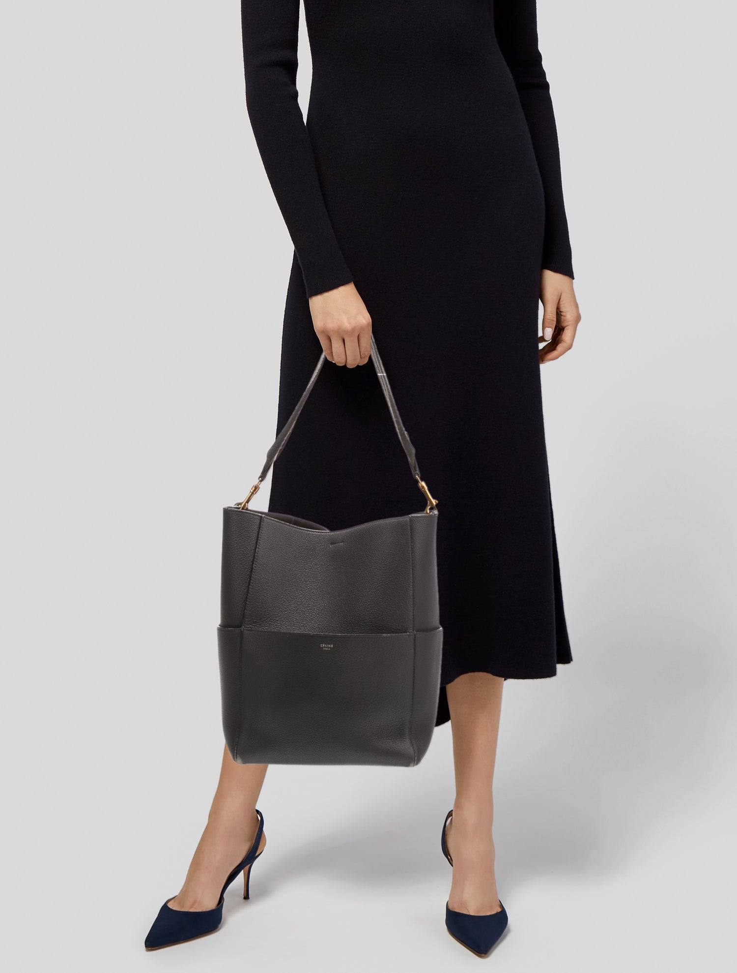 Celine Leather Seau Sangle