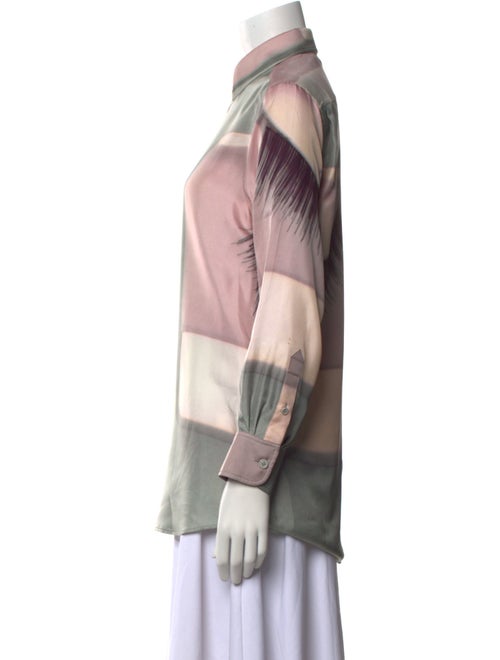 Celine Silk Printed Button-Up Top