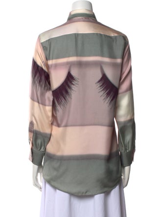Celine Silk Printed Button-Up Top