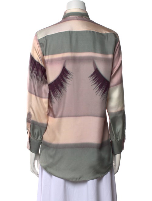 Celine Silk Printed Button-Up Top