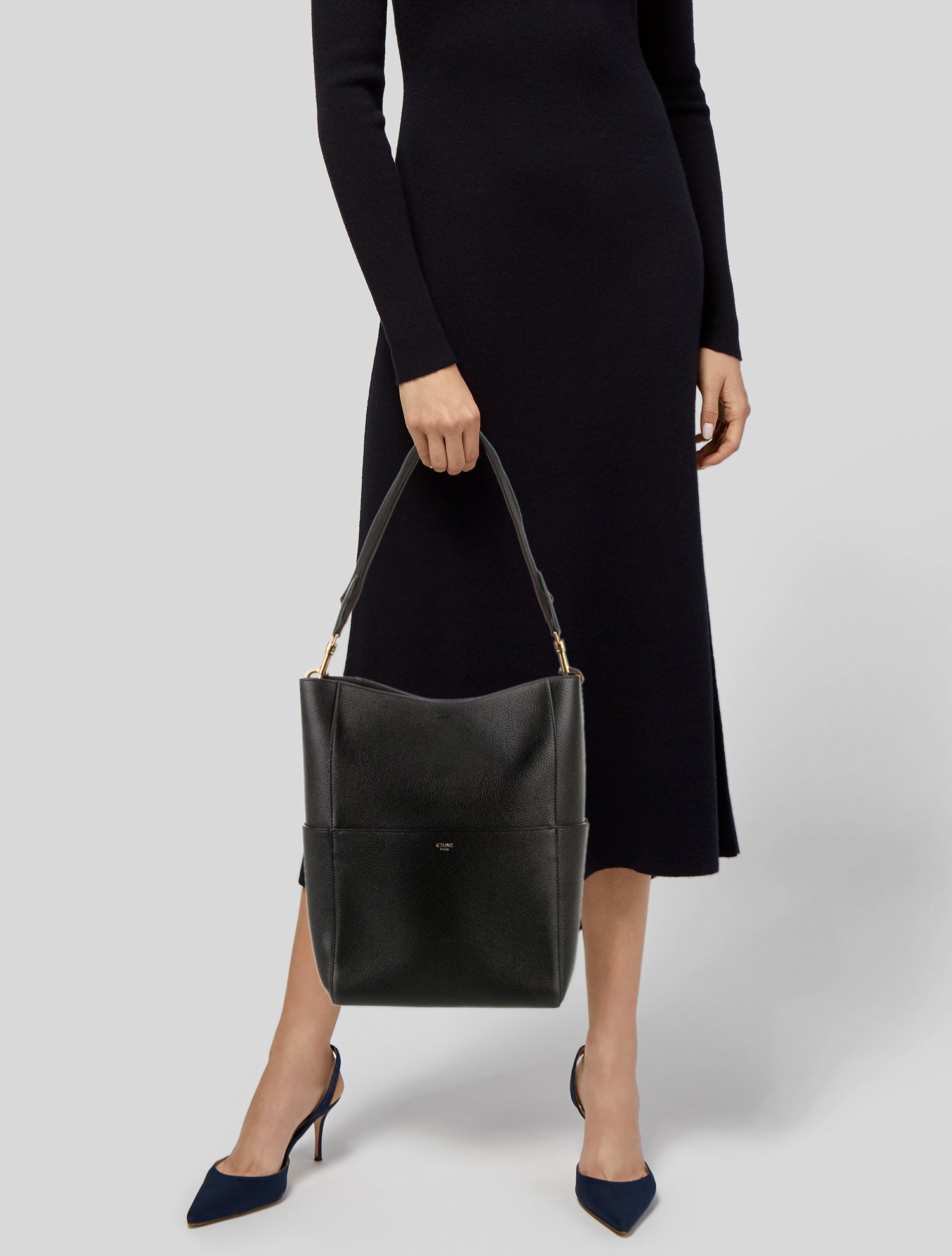 Celine Leather Seau Sangle Medium