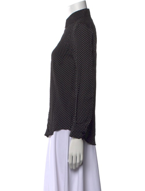 Celine Polka Dot Print Long Sleeve Button-Up Top
