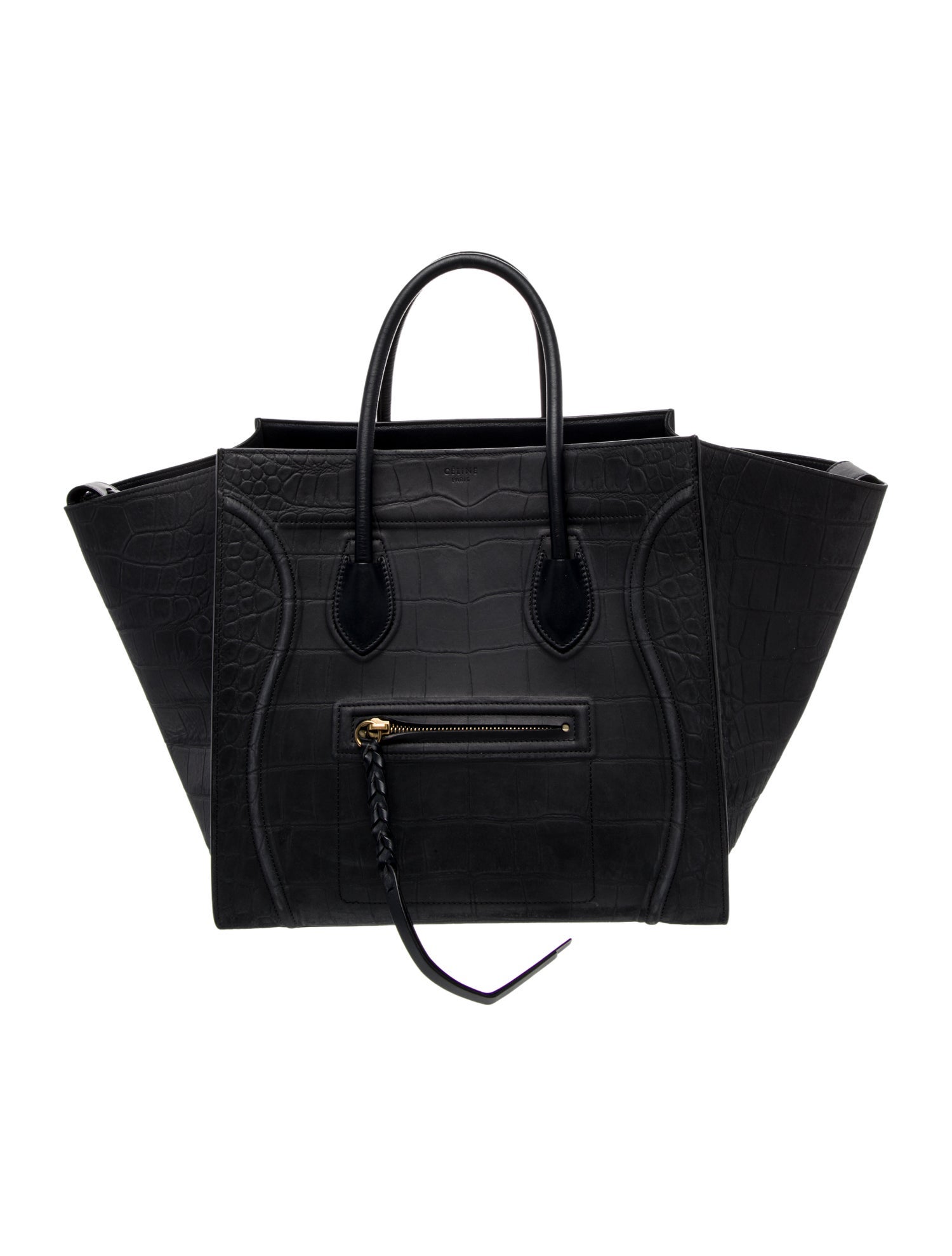 Celine Embossed Leather Luggage Phantom Medium