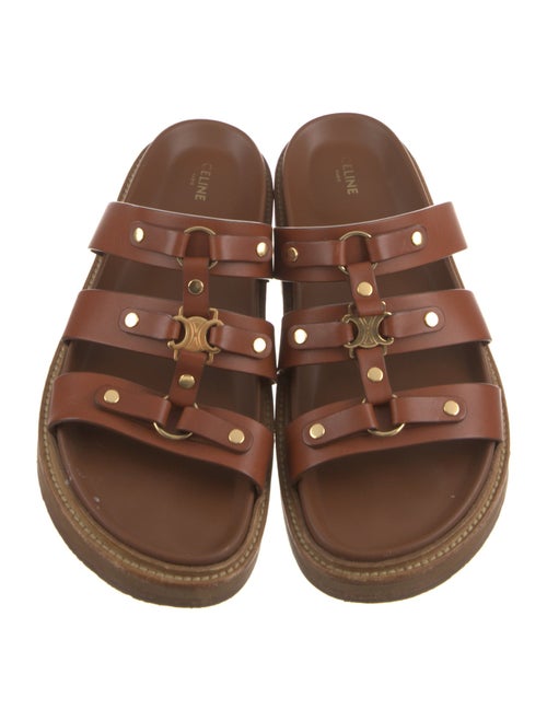 Celine Leather Studded Accents Slides