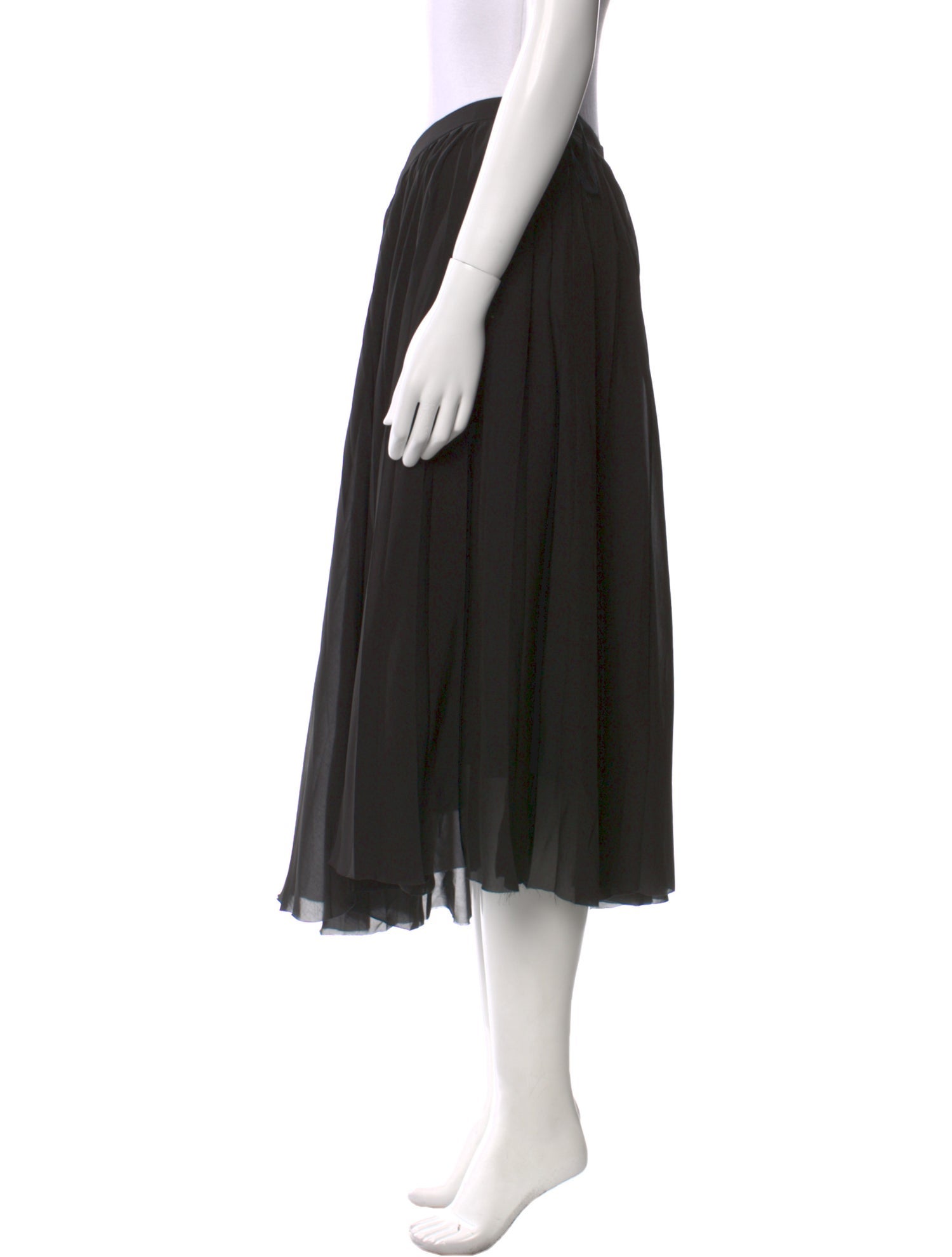 Celine Raw-Edge Trim Knee-Length Skirt