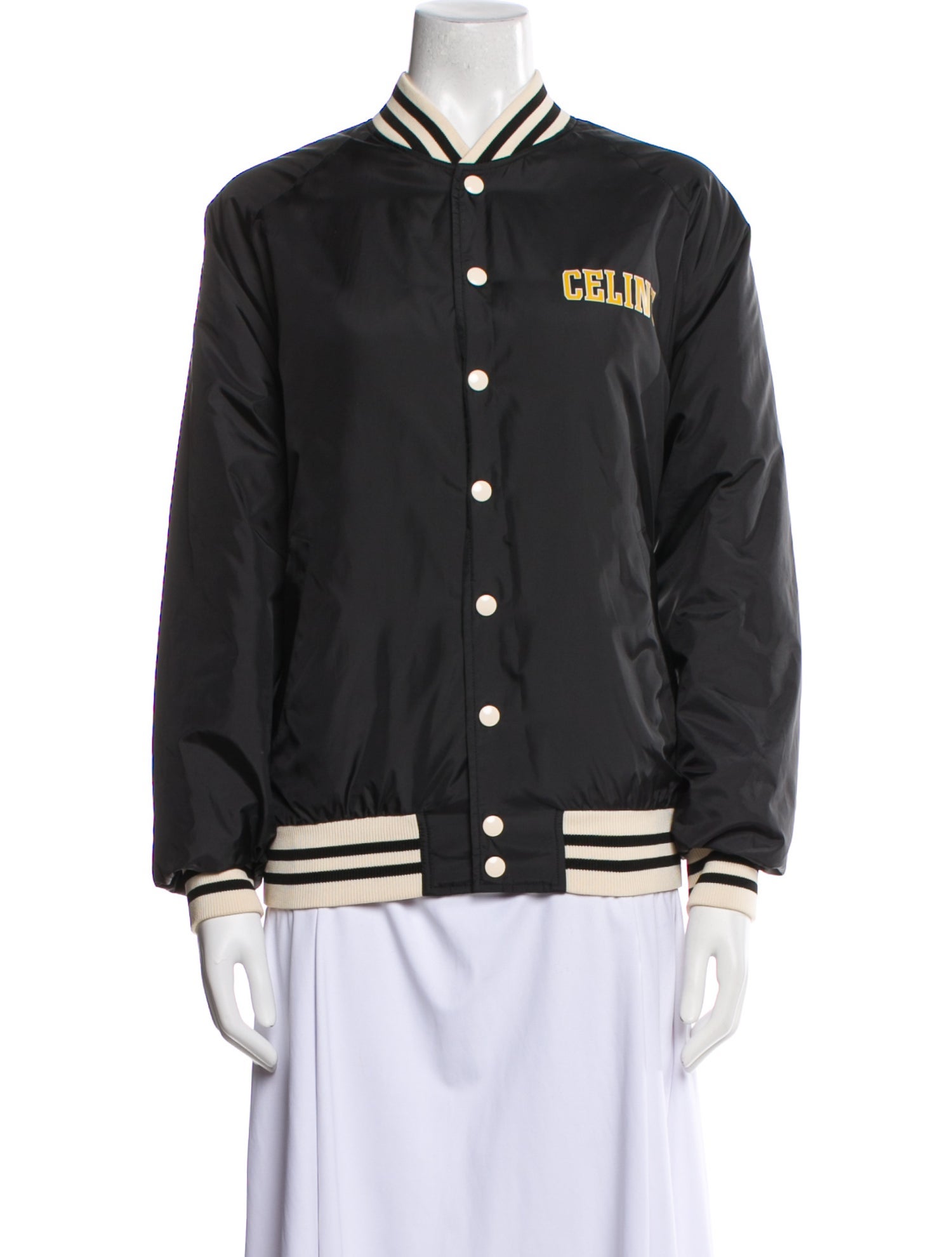 Celine Cashmere Striped Bomber Jacket