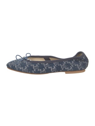 Celine Triomphe Denim Flats