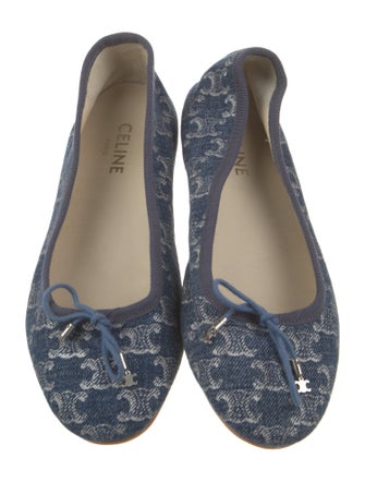 Celine Triomphe Denim Flats