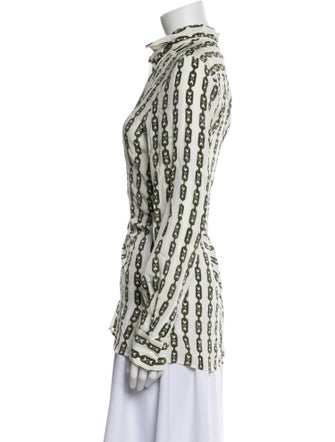 Celine Silk Printed Button-Up Top