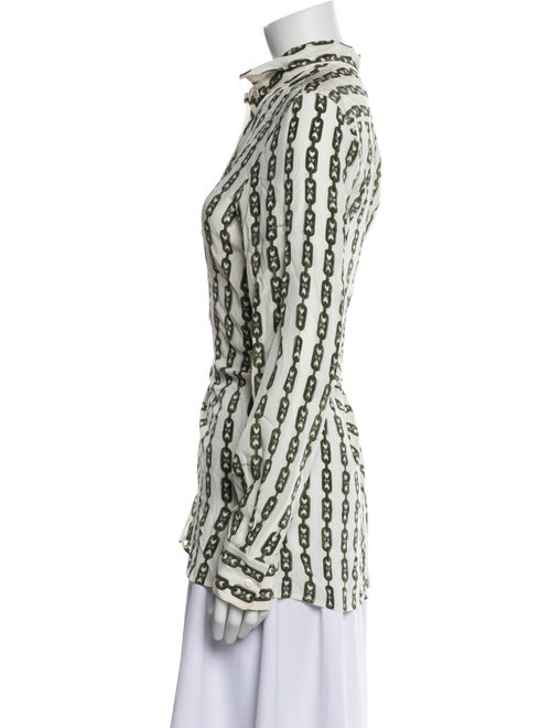 Celine Silk Printed Button-Up Top
