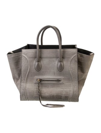 Celine Embossed Leather Luggage Phantom Medium