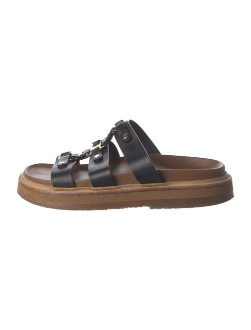 Celine Leather Studded Accents Slides