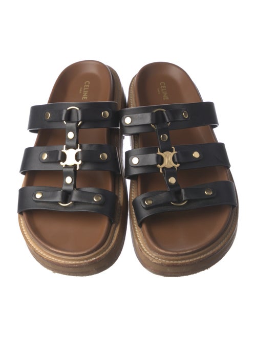 Celine Leather Studded Accents Slides