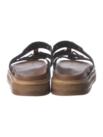 Celine Leather Studded Accents Slides