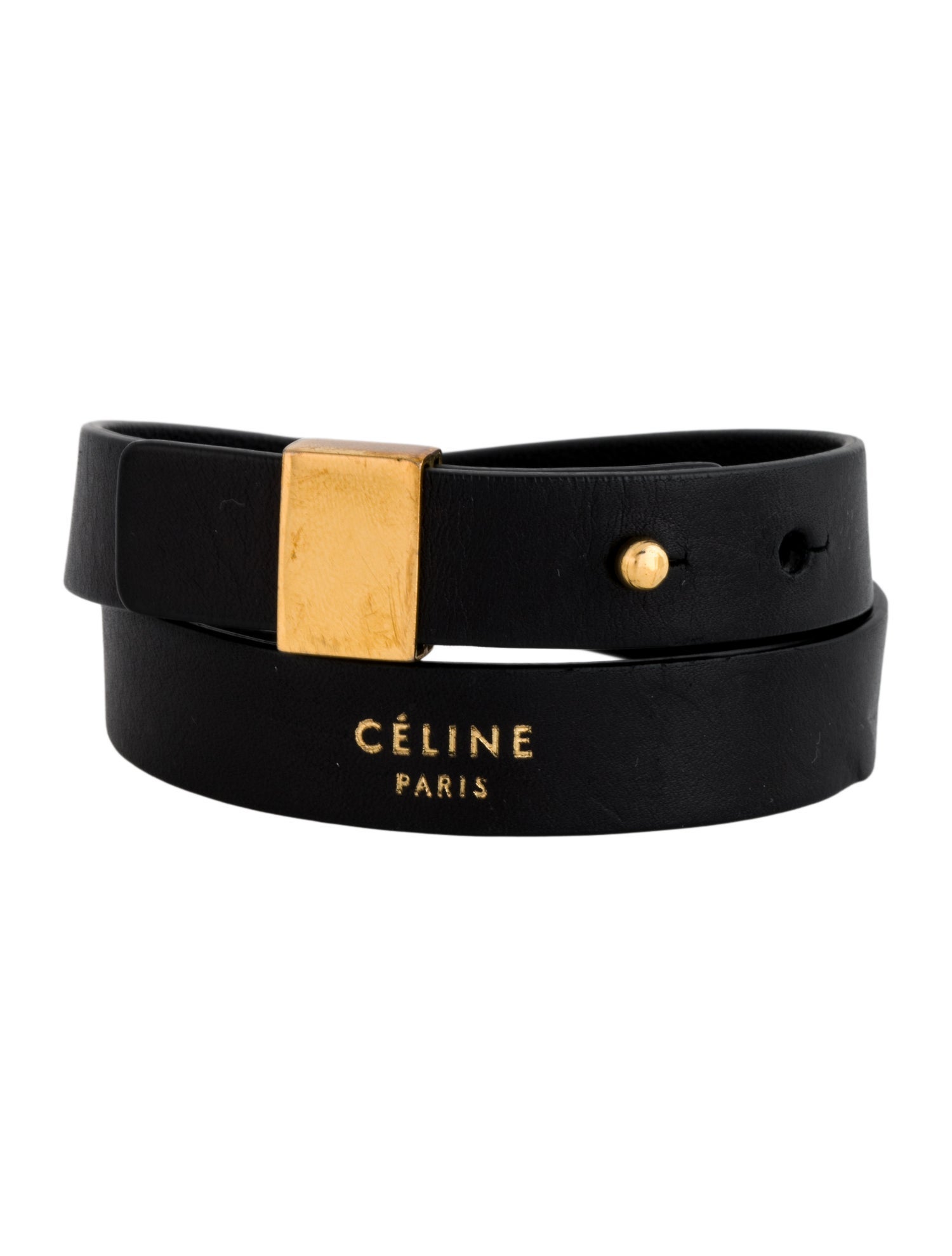 Celine Leather Wrap Bracelet