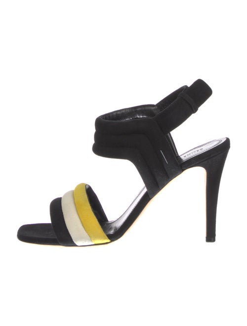 Celine Suede Colorblock Pattern Slingback Pumps