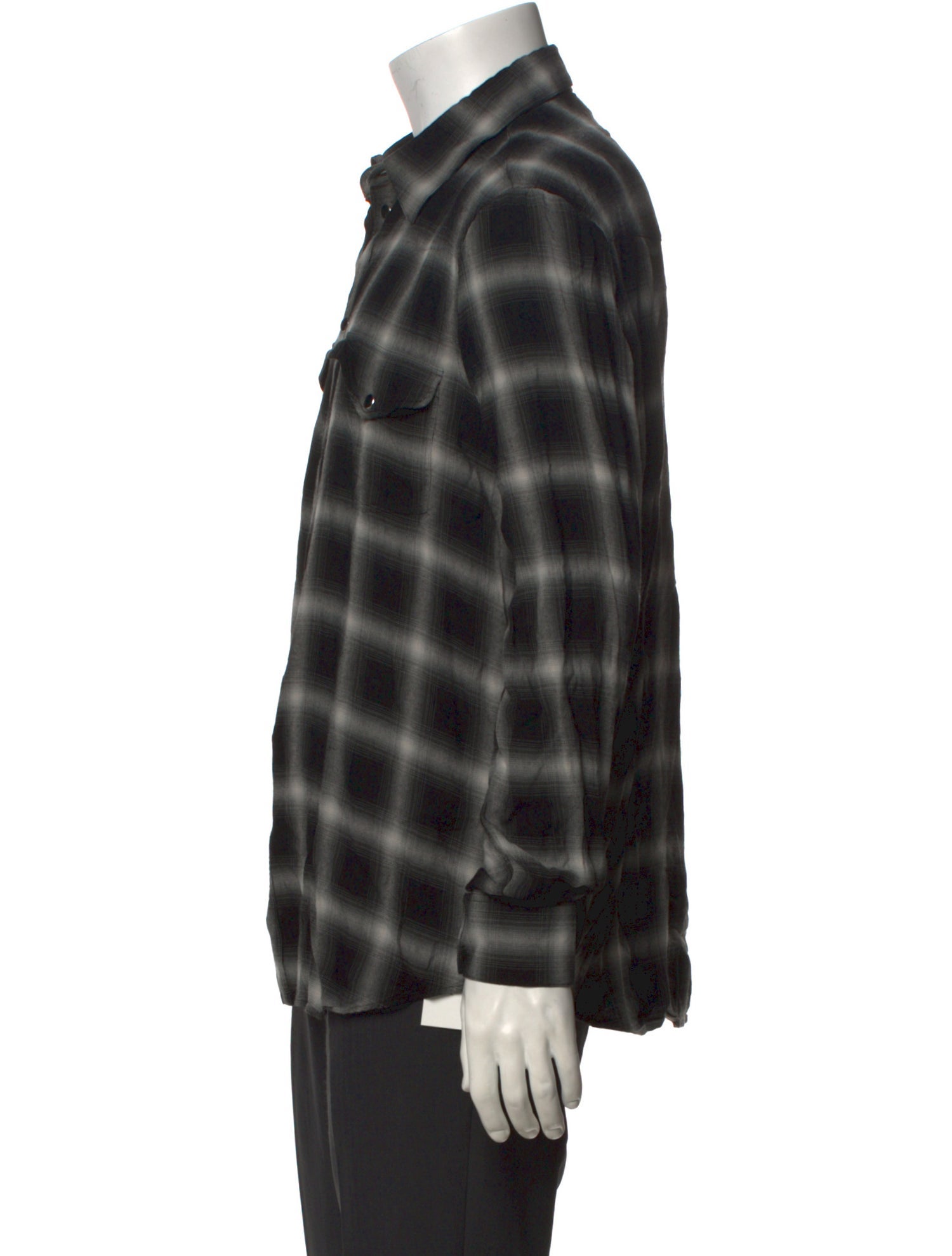 Celine Plaid Print Long Sleeve Shirt