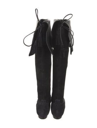 Celine Suede Tassel Accents Boots